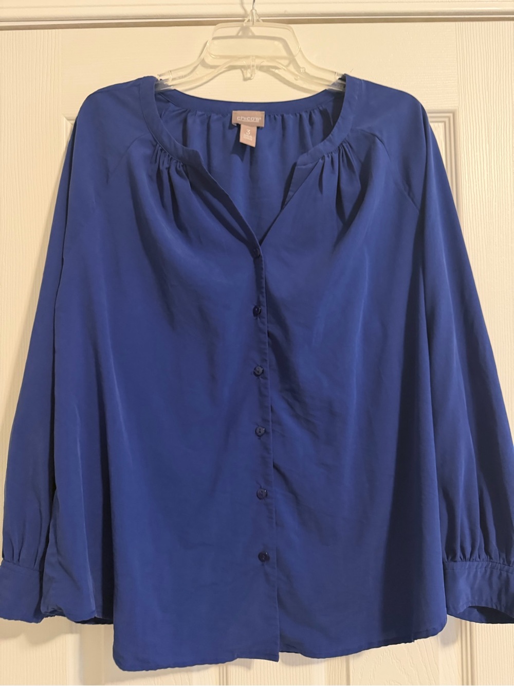 Chico's Cobalt Blue Button-Front Blouse